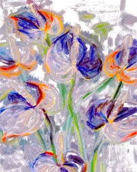 Livfulla abstrakta blommor