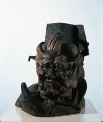 Antigrazioso (Antigraceful), gipshuvud av konstnärens mamma av Umberto Boccioni