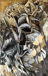 Italien, Milano, målning The Charge of the Lancers