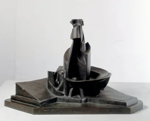 En flaskas utveckling i rummet (En flaskas linjer och kraft), 1912, 38,1 cm, Milano, Museo del Novecento