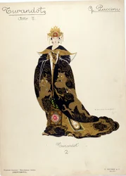 Kostym för rollen prinsessan Turandot i operan «Turandot» av tonsättaren Giacomo Puccini (1858-1924) - 1926