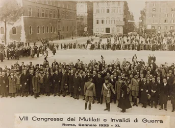 "VIII Kongress för lemlästade och krigsinvalider - Rom, januari 1933 - 11" (s/v foto)