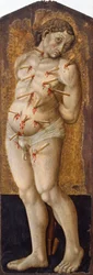 Saint Sebastian (tempera på trä)