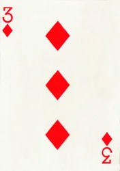 3 av diamanter från en kortlek med Goodall & Son Ltd. spelkort, c1940