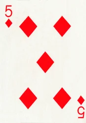 5 av diamanter från en kortlek med Goodall & Son Ltd. spelkort, c1940