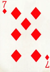 7 av diamanter från en kortlek med Goodall & Son Ltd. spelkort, c1940.