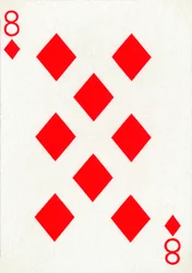 8 av diamanter från en kortlek med Goodall & Son Ltd. spelkort, c1940
