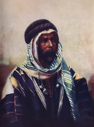 En beduin sheikh klädd i burnouse, 1902