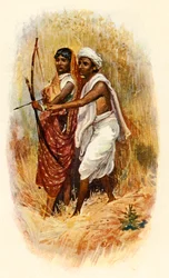Ett Bhil-par, c1910.