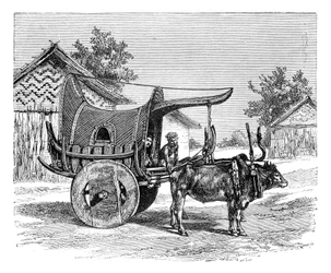 En burmesisk vagn, Burma Myanmar, 1895
