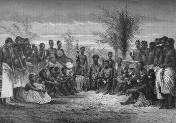 A Cape Coast King and his Court, c1880