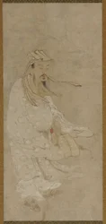 En kinesisk man som står i hård vind, Edo-period, 1600-talet.