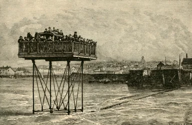 En nyfiken rullande bro, 1882.
