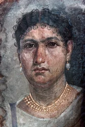 Ett Fayum-porträtt av Aline, även känd som Ténos, 1:a århundradet