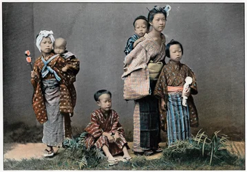 En grupp barn, c1890