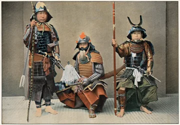 En grupp samurajer, c1890