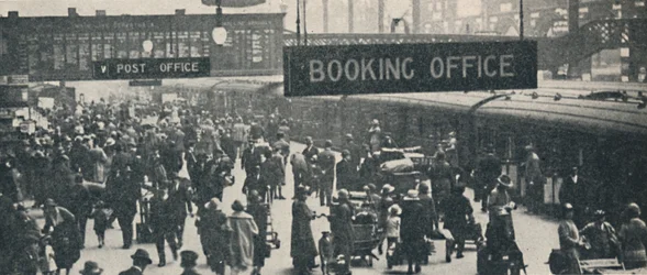 En semesterscen på Liverpool Street Station, 1926