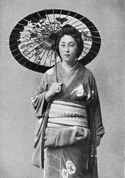 En japansk dam i gådräkt, 1902