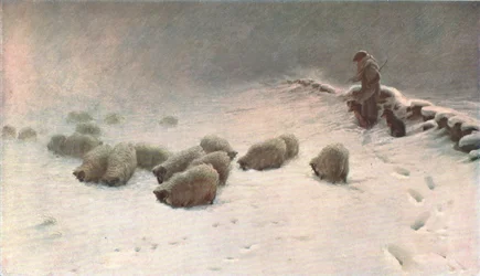 En glädjelös vinterdag, c1883, c1902.