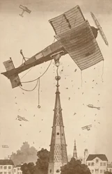 A Loop-the-Looper i djupa tankar kliar sig i huvudet över ett svårt problem, 1927