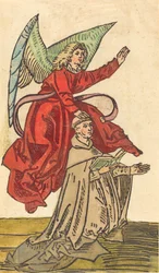 En munk med en ängel, 14801490.