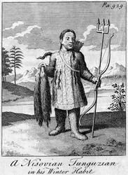 En Nisovian Tunguzian i hans vintervana, c1700-talet