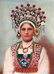 En norsk tjej i brudklänning, 1912