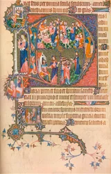 En sida från Egerton Bohun Psalter-Hours, 1370, 1937