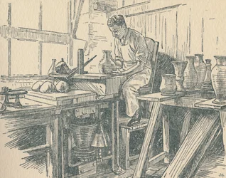 En krukmakare på jobbet, 1910