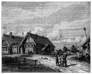 En rysk by i den södra jordbrukszonen, c1890