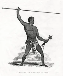 A Savage of New Caledonia, sydvästra Stilla havet, 1800-talet