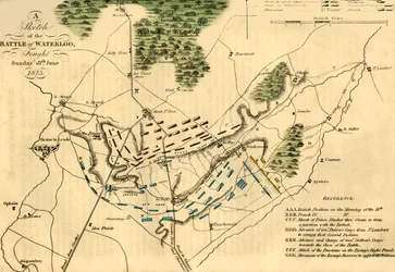 En skiss över slaget vid Waterloo, 18 juni 1815, 1816.