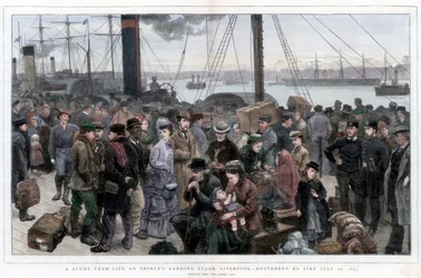 A Study from Life on Princes Landing Stage, Liverpool - Destroyed by Fire 28 juli 1874