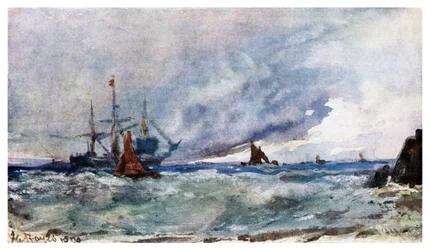 En studie av himmel och hav från däcket på ett fartyg utanför Tarifa, 1901