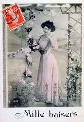 Tusen kyssar, franskt vykort, cirka 1900