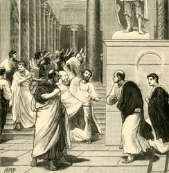 Ett tumult i forumet i Rom, 1890.