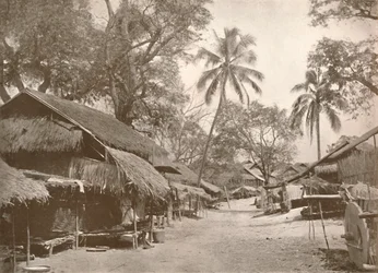 En typisk burmesisk byscen, 1900.