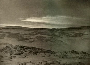 En utsikt norrut, mot den döende solen, i mars c1908, 1909.