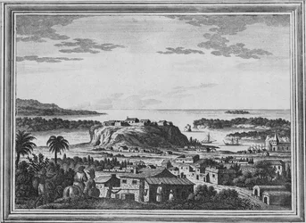 En utsikt över tillflyktsorten i Acapulco, c1768