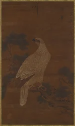 En vit örn på en tallgren, Ming- eller Qingdynastin, 1600-talet.