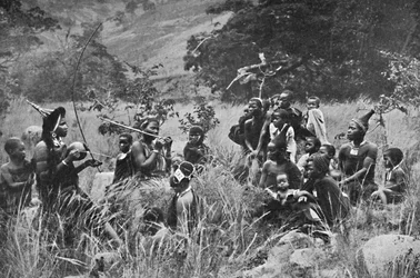 Zulumusiker och publik, 1912