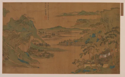 En vidsträckt utsikt över berg och vatten, Mingdynastin, 1500-talet.