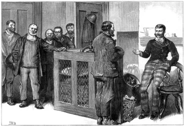 En kolgruva lockout, södra Wales, 1875