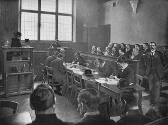 A coroners inquest, London, c1901 1901
