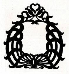 En design för en tavelram med titeln Sixpence, 1898