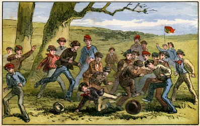 En omgång fotboll, 1800-talet