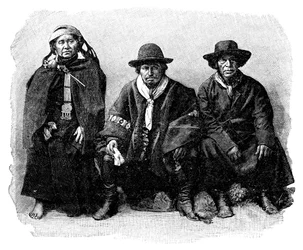 En grupp Araucanians, Chile, Argentina, 1895
