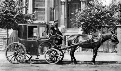 En häst och vagn, London, 1926-1927