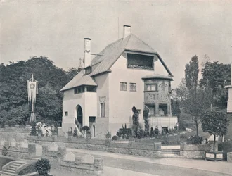 Ett hus ritat av Hans Christiansen, c1901 1901-1902