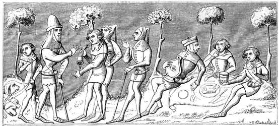 Ett jaktlag samlas, 1849